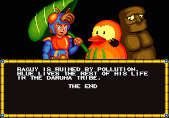 If you did answer "I'll go home", you get this fake ending. But then you come to your senses and get back to fighting the boss. Pretty funny.